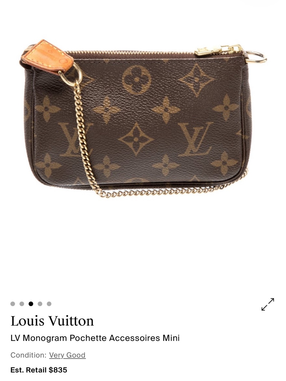 Louis Vuitton Monogram Mini Pochette - Brown with Tan Trim & Gold Hardware
